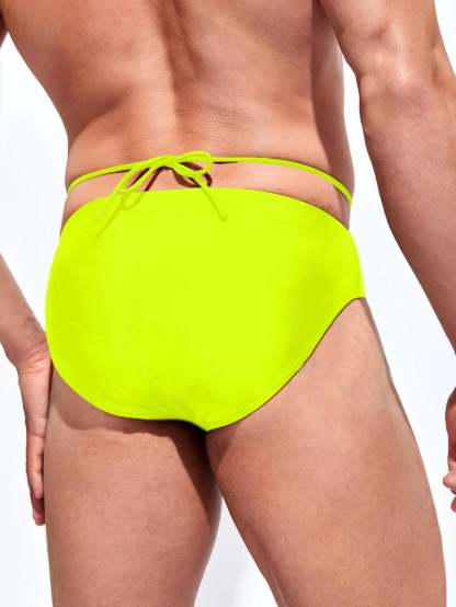 Medium Stretch Solid Color Swim Brief-Waves And Trunks