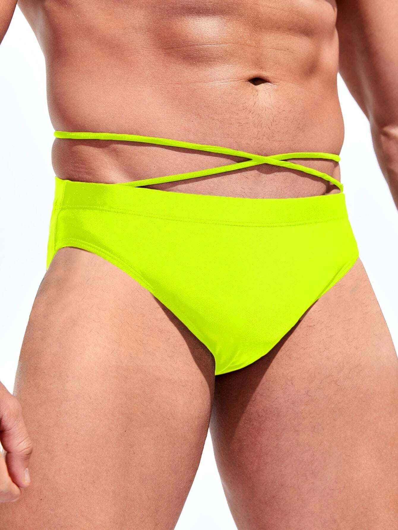 Medium Stretch Solid Color Swim Brief-Waves And Trunks