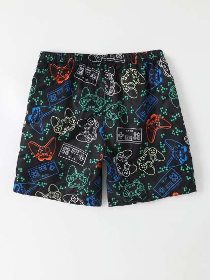 Gamepad Print Swim Shorts-Waves And Trunks