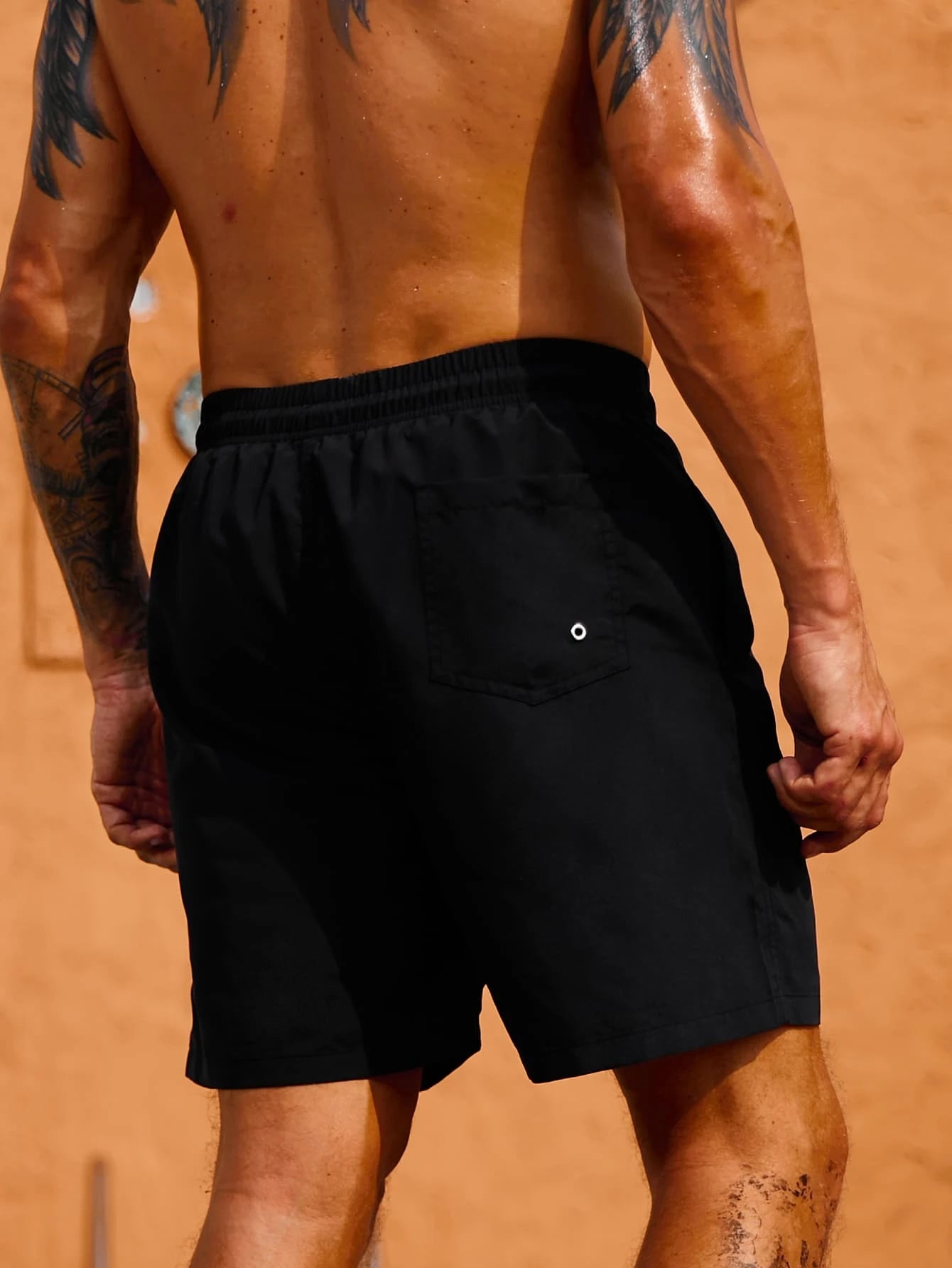 2 In 1 Drawstring Waist Swim Trunks-Waves And Trunks