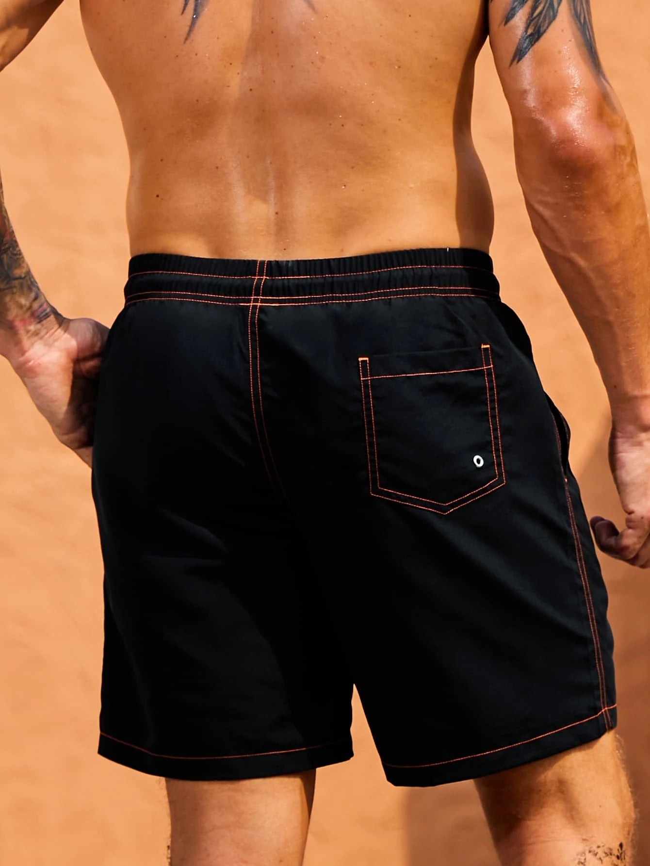 Drawstring Waist Bottoms Swim Trunks-Waves And Trunks