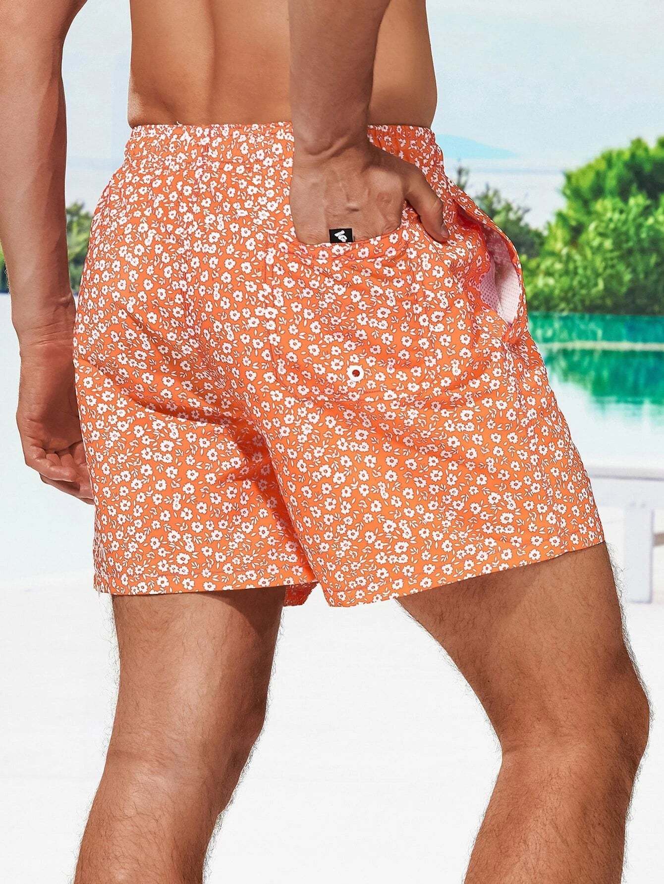 Letter Patched Detail Swim Trunks-Waves And Trunks