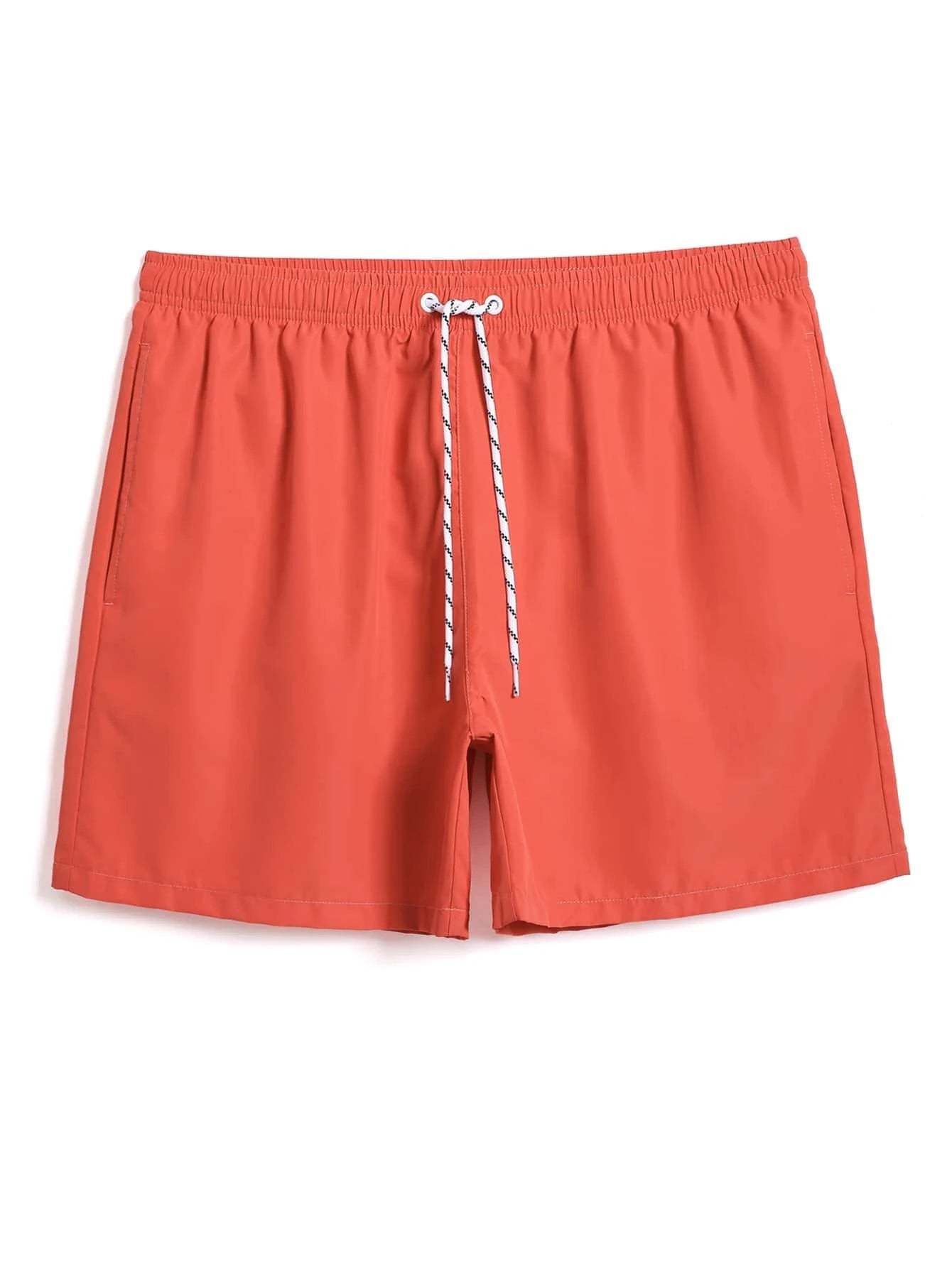 Drawstring Waist Non Stretch Swim Trunks-Waves And Trunks