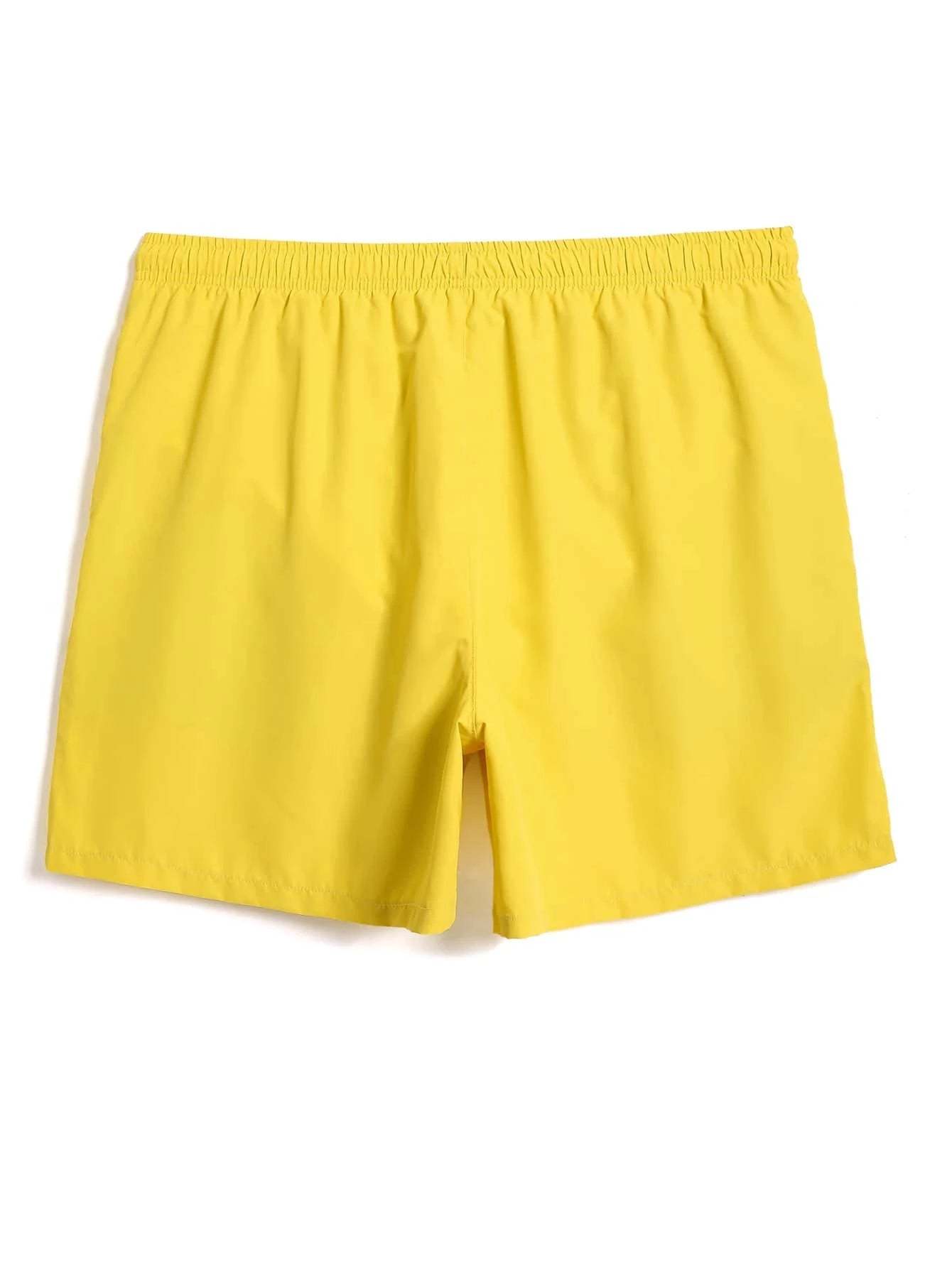 Solid Colored Waist Swim Trunks-Waves And Trunks