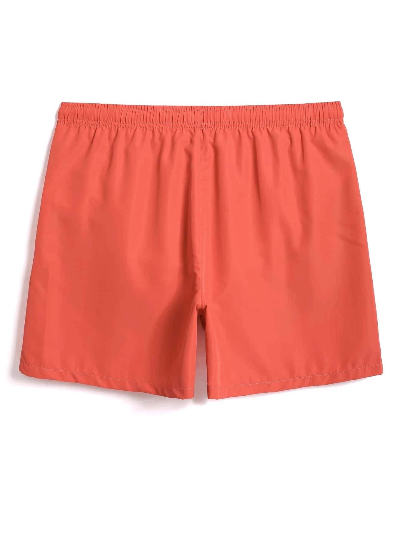 Drawstring Waist Non Stretch Swim Trunks-Waves And Trunks