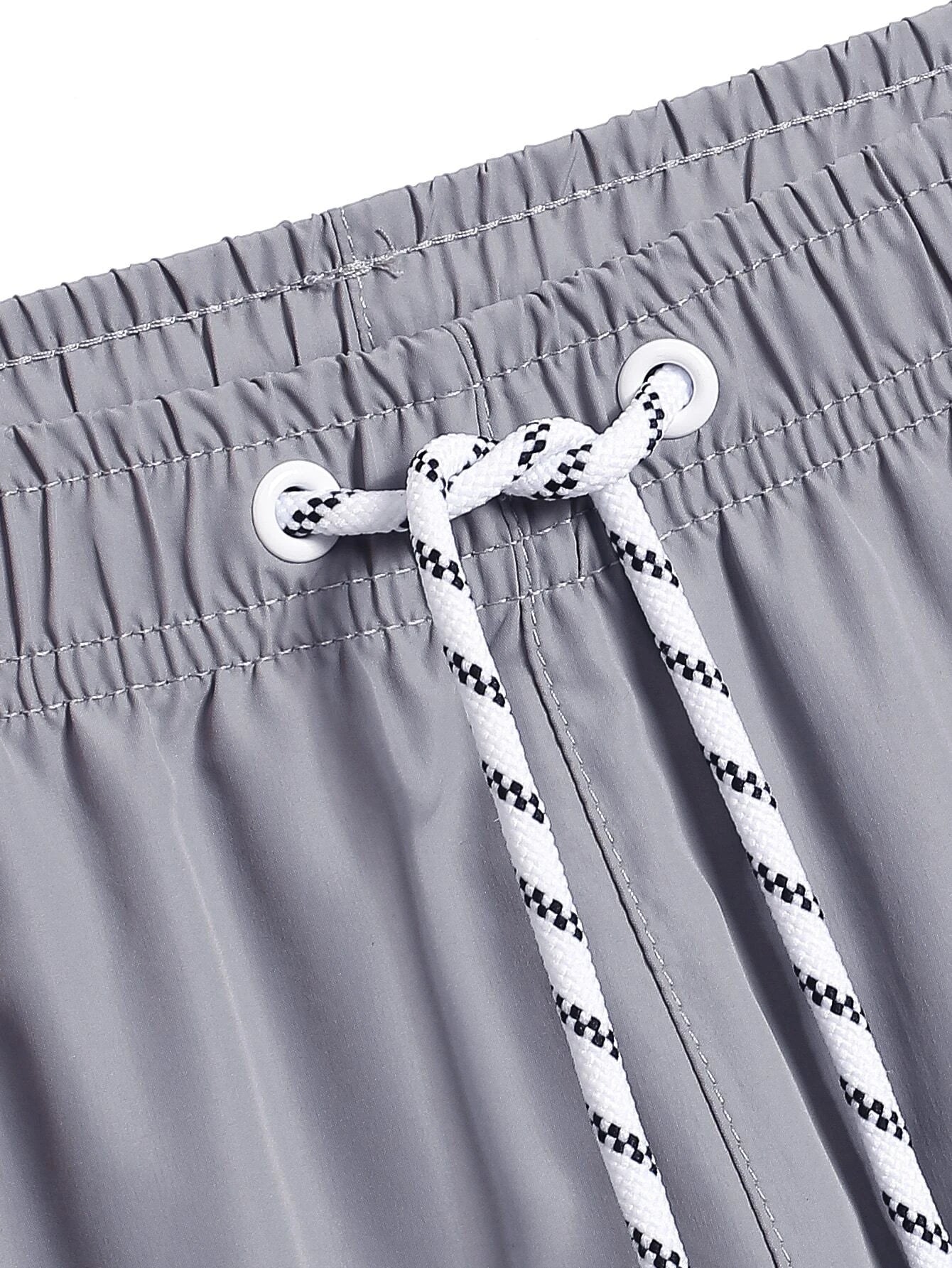 Solid Colored Waist Swim Trunks-Waves And Trunks