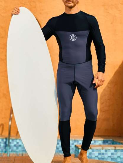 Two Tone Dolphin Printed Swimsuit-Waves And Trunks