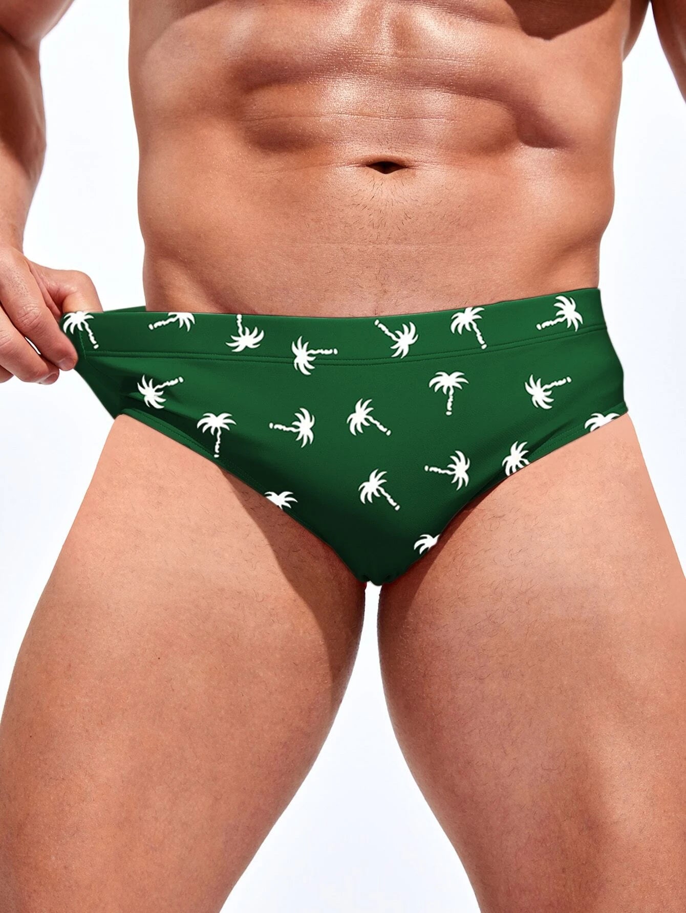 Exotic Tropical Print Swim Brief-Waves And Trunks