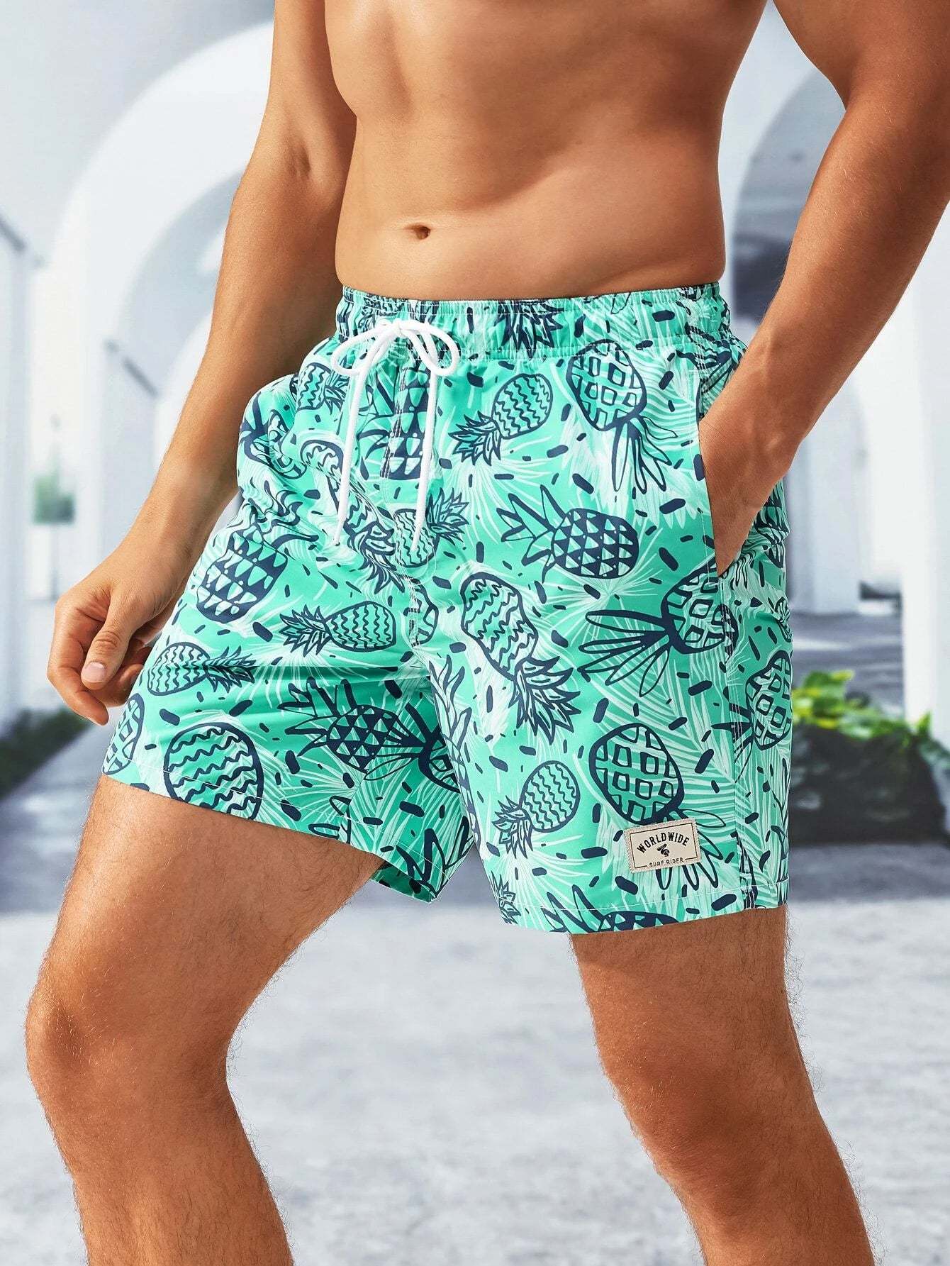 Drawstring Swim Trunks-Waves And Trunks