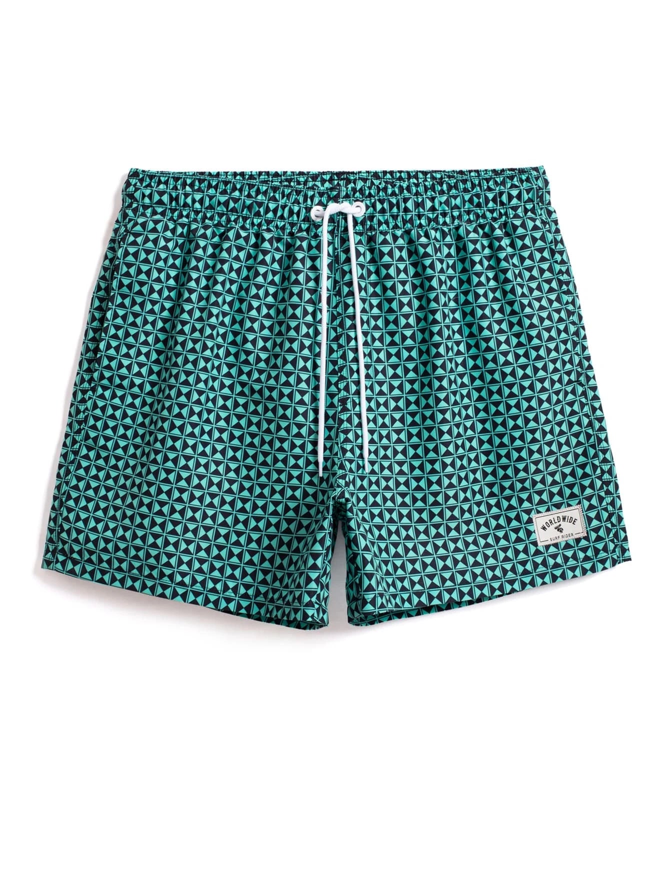 Vibrant Patterned Swim Trunks-Waves And Trunks