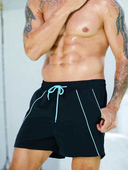 Contrast Waist Swim Trunks-Waves And Trunks