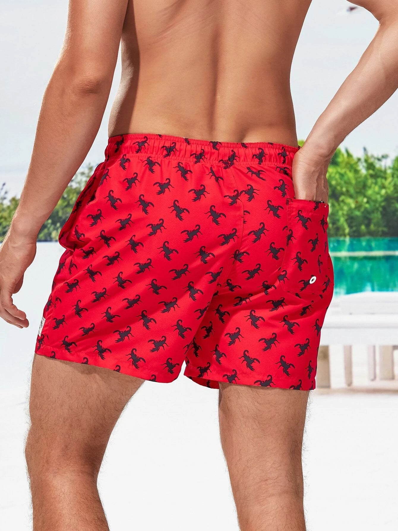 Patched Detail Swim Trunks-Waves And Trunks