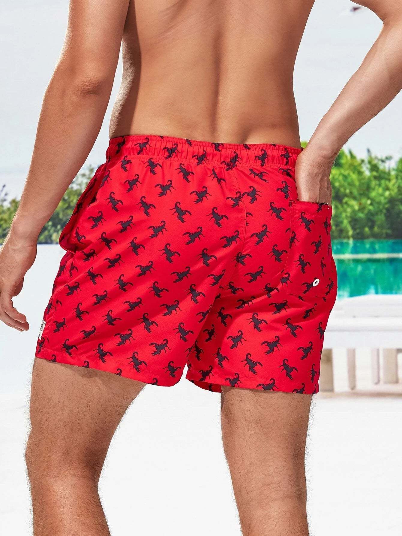 Patched Detail Swim Trunks-Waves And Trunks