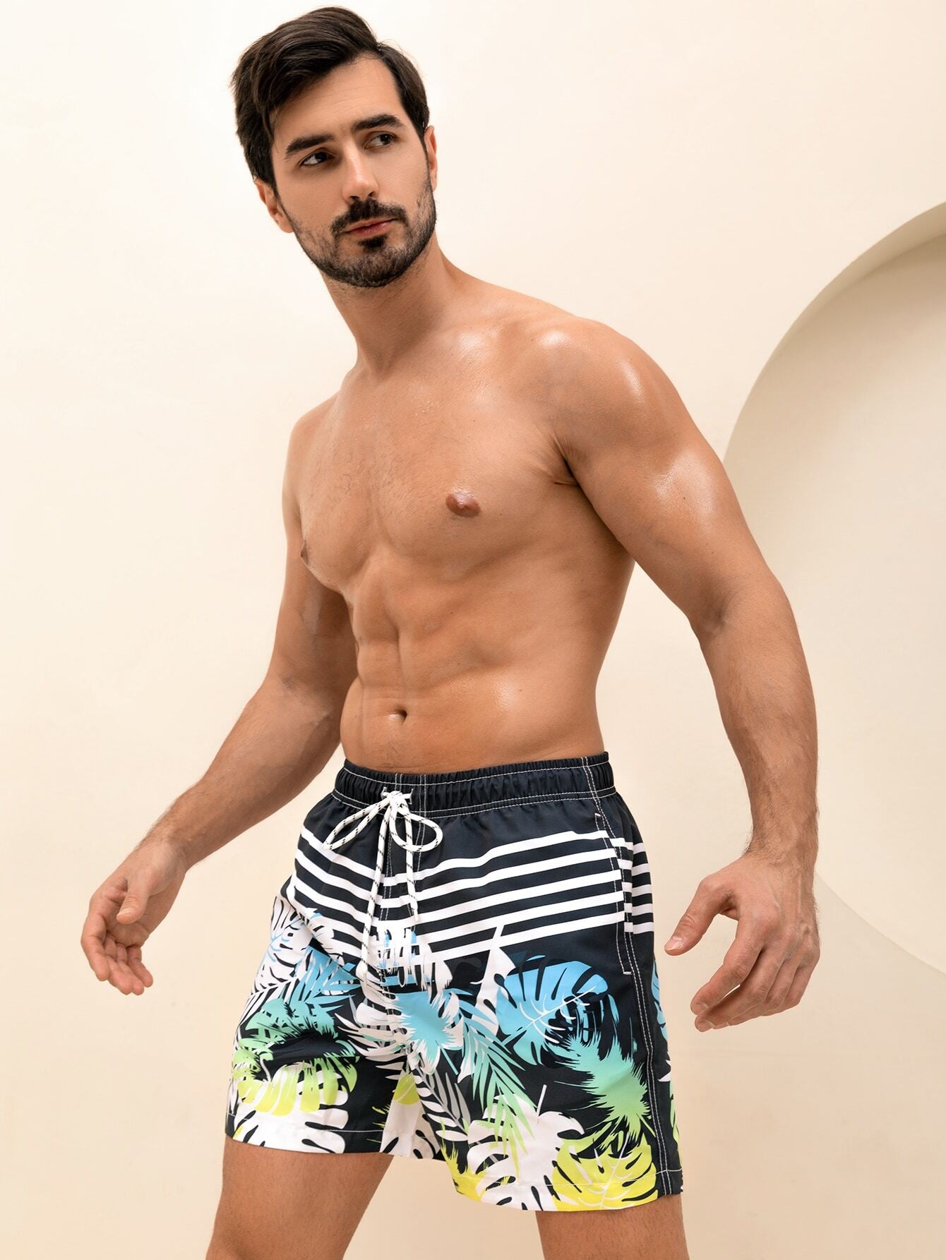Tropical Print Swim Shorts-Waves And Trunks