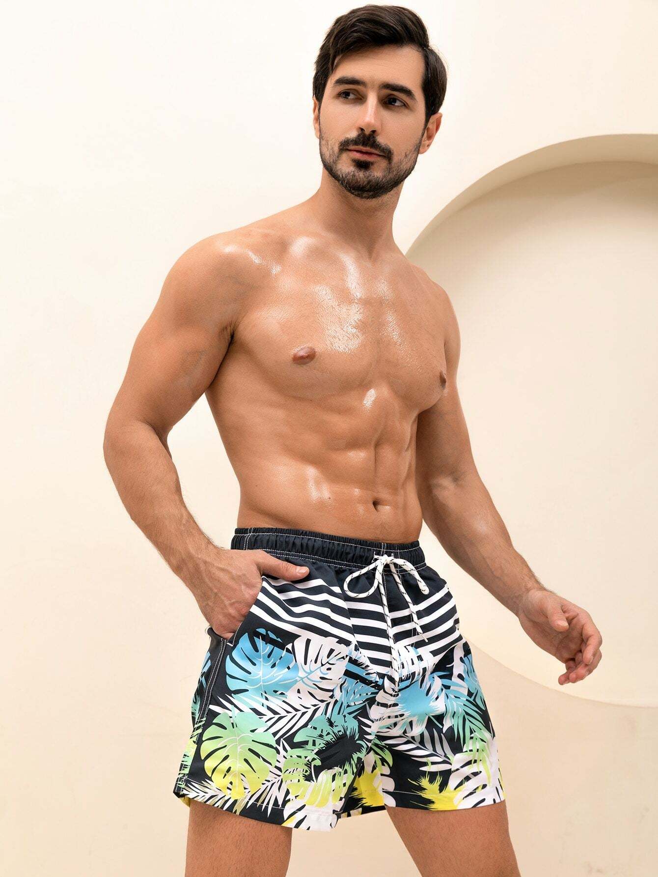 Tropical Print Swim Shorts-Waves And Trunks