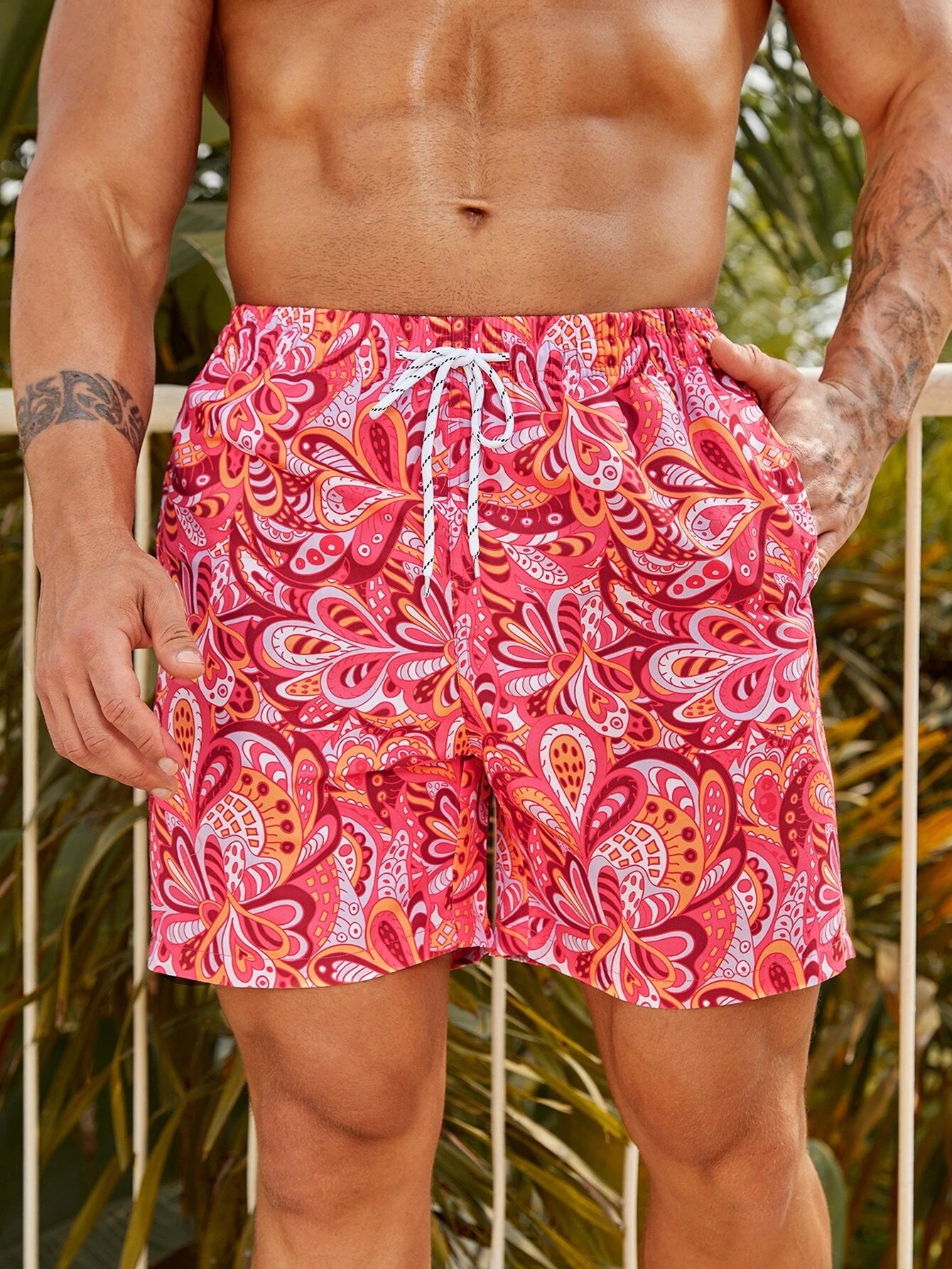 Non Stretch Drawstring Pocket Shorts-Waves And Trunks