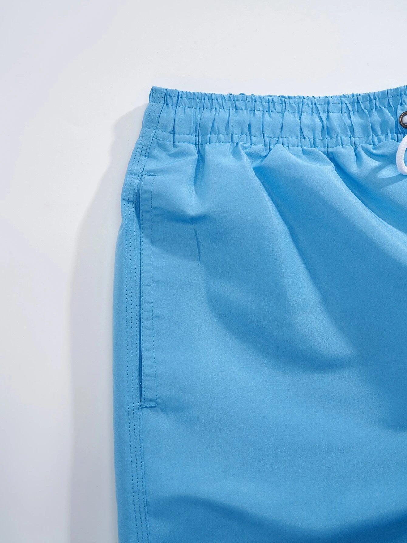 Plain Casual Waist Swim Trunks-Waves And Trunks
