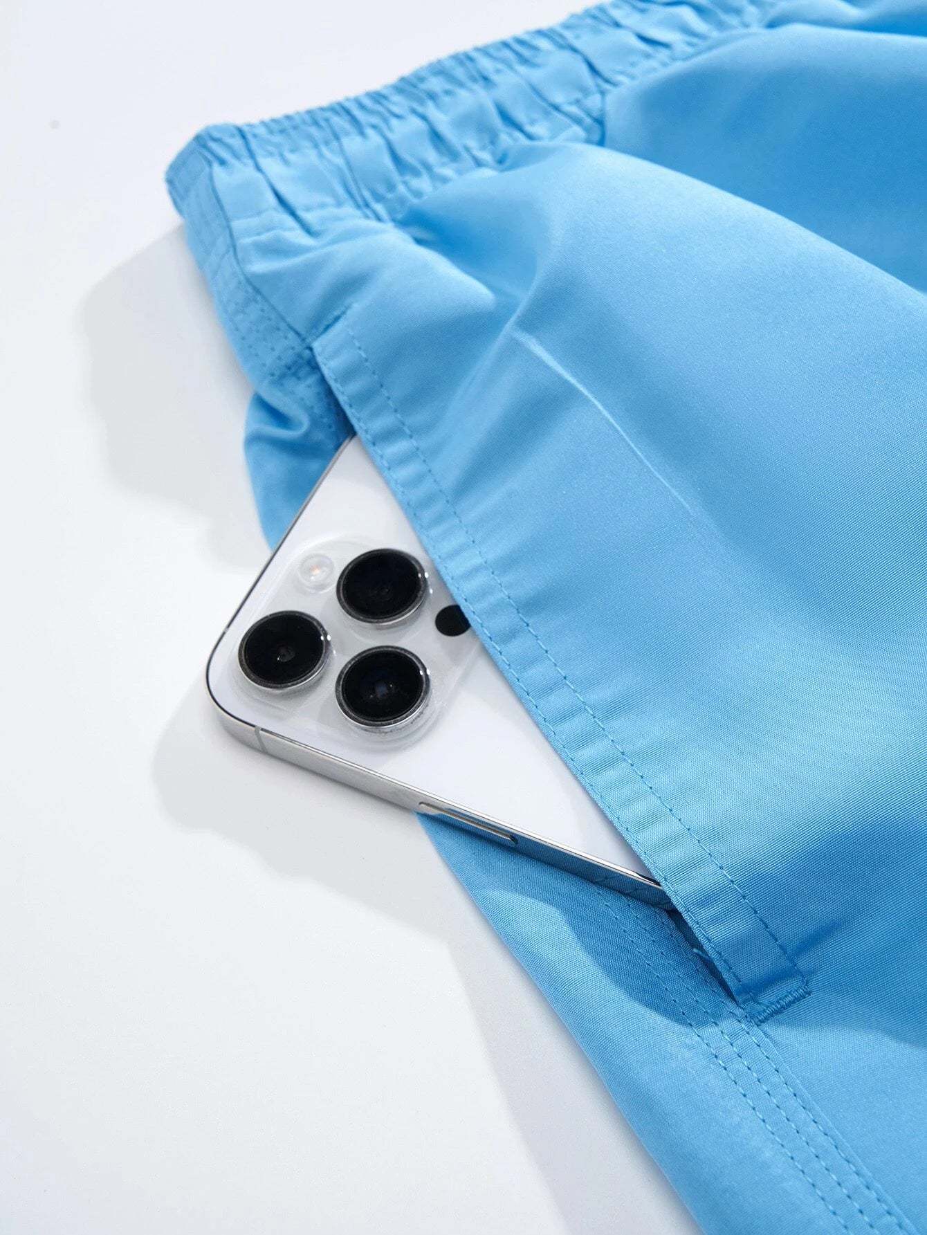 Plain Casual Waist Swim Trunks-Waves And Trunks