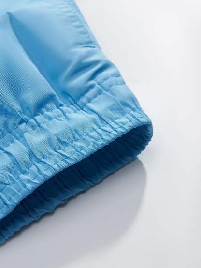 Plain Casual Waist Swim Trunks-Waves And Trunks
