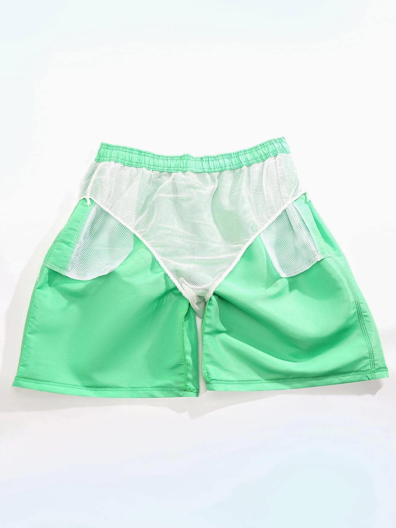 Plain Drawstring Waist Swim Trunks-Waves And Trunks