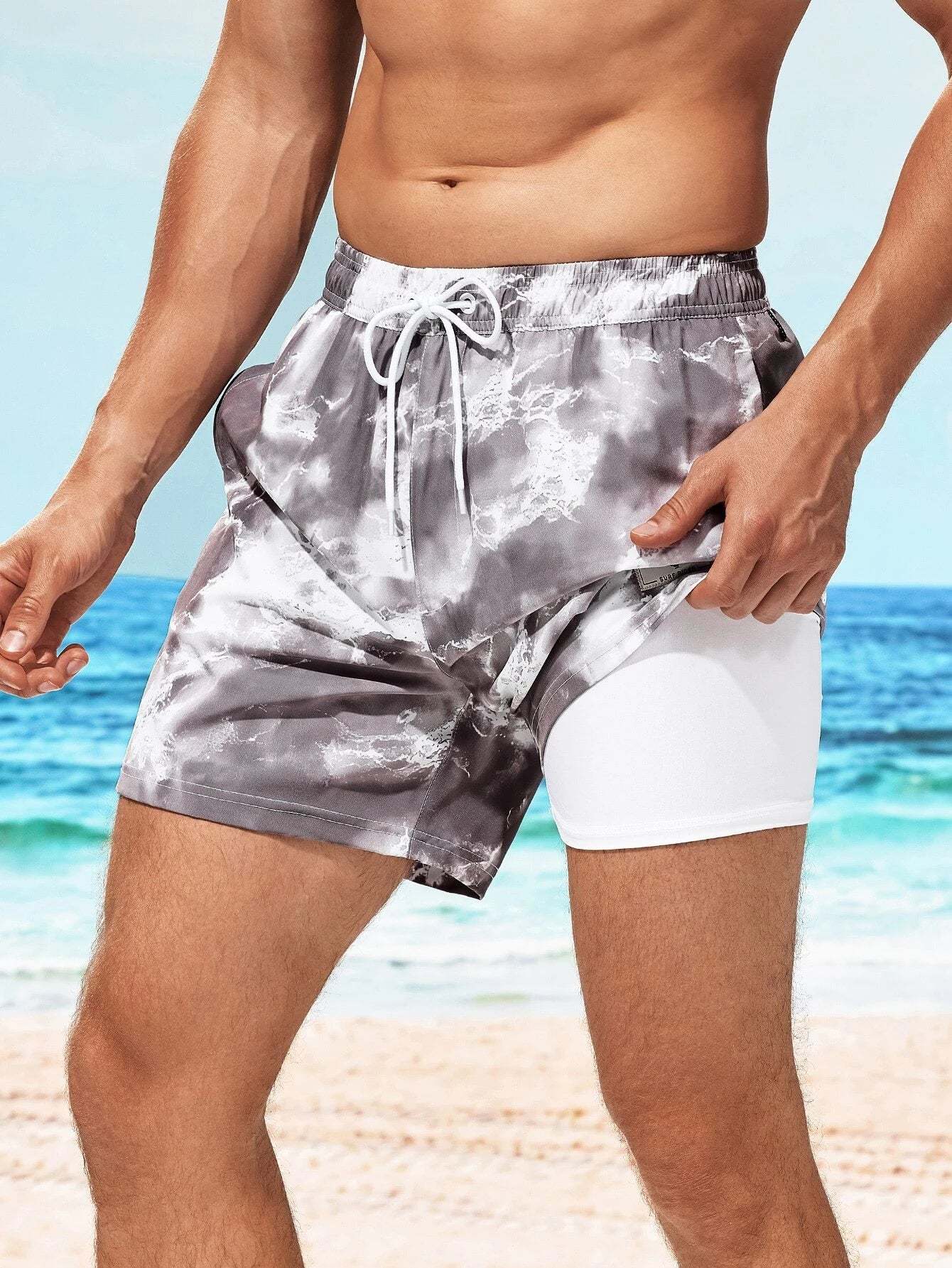 Tie Dye Waist Swim Trunks-Waves And Trunks