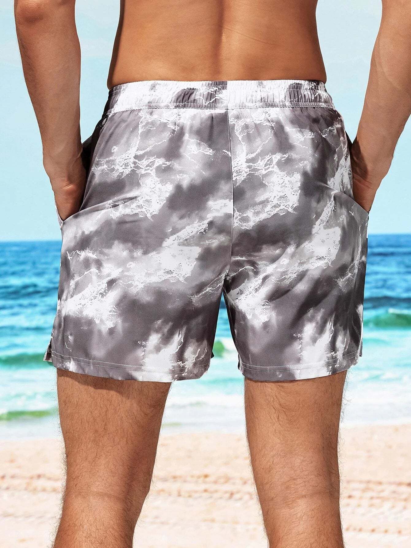 Tie Dye Waist Swim Trunks-Waves And Trunks