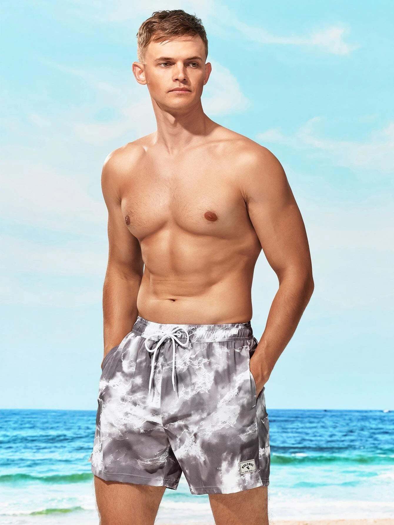 Tie Dye Waist Swim Trunks-Waves And Trunks