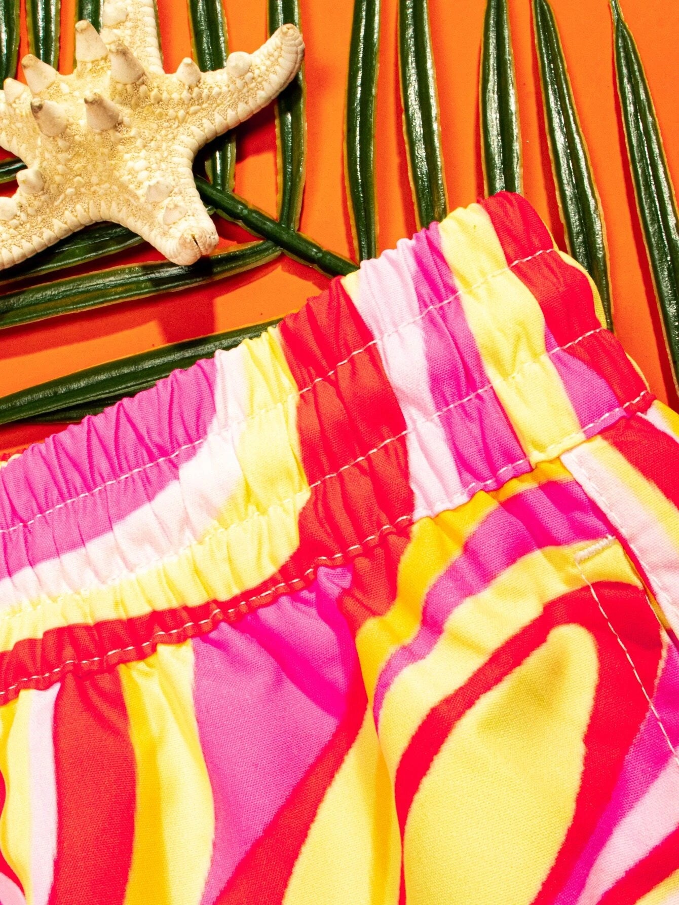 Drawstring Waist Allover Print Swim Trunks-Waves And Trunks