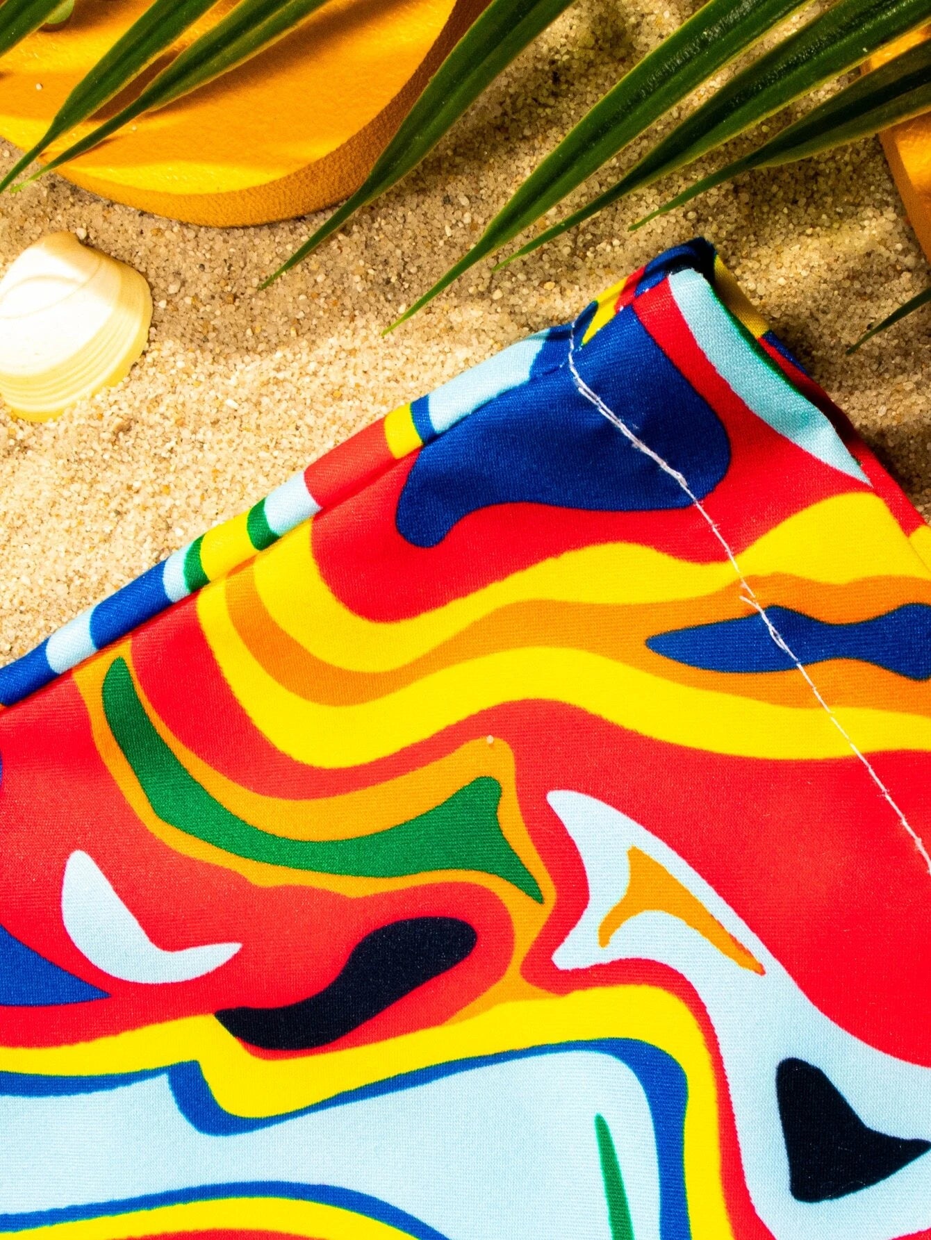 All Over Print Drawstring Pocket Swim Trunks-Waves And Trunks