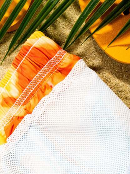 Drawstring Bottoms With All Over Print-Waves And Trunks