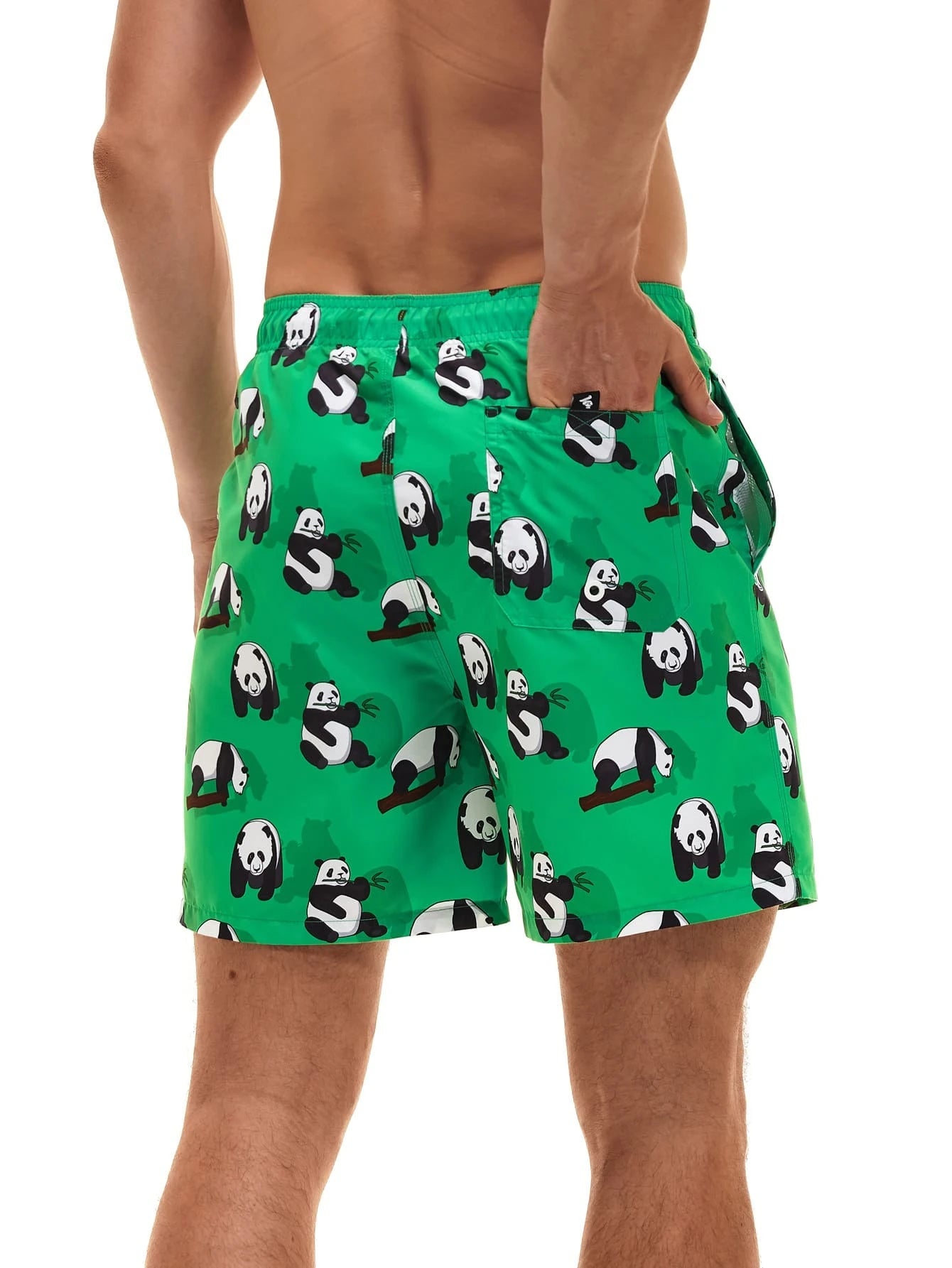 Animated Print Swim Trunks-Waves And Trunks