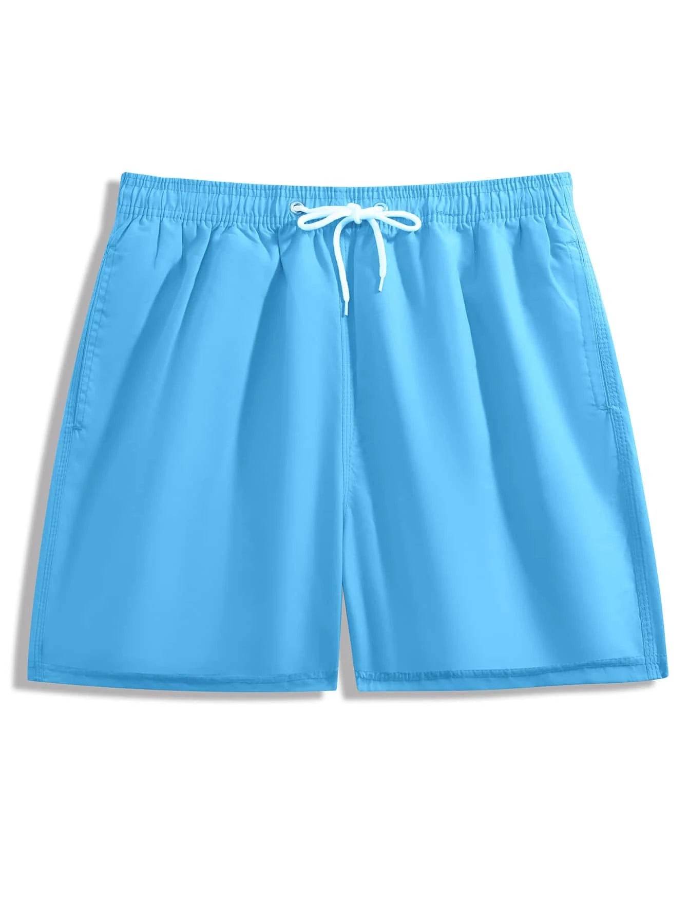 Plain Casual Waist Swim Trunks-Waves And Trunks