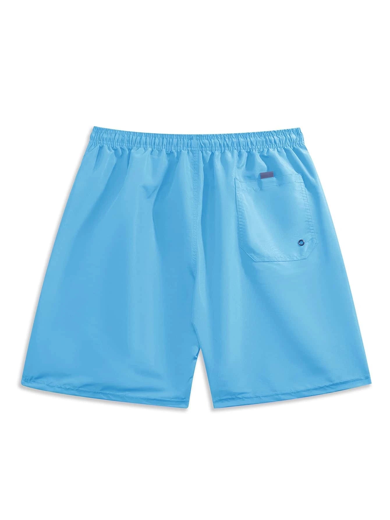 Plain Casual Waist Swim Trunks-Waves And Trunks