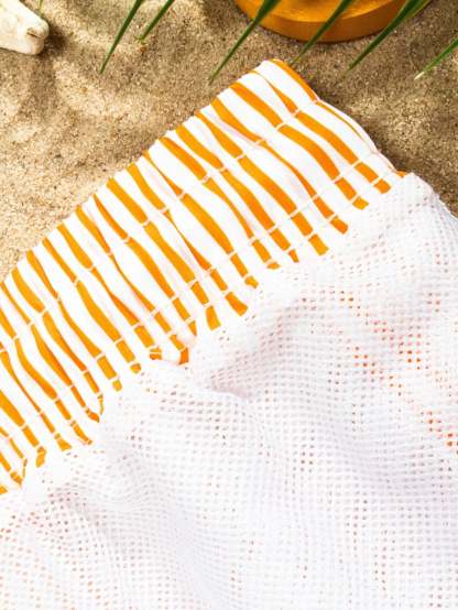 Vertical Striped Print Swim Shorts-Waves And Trunks