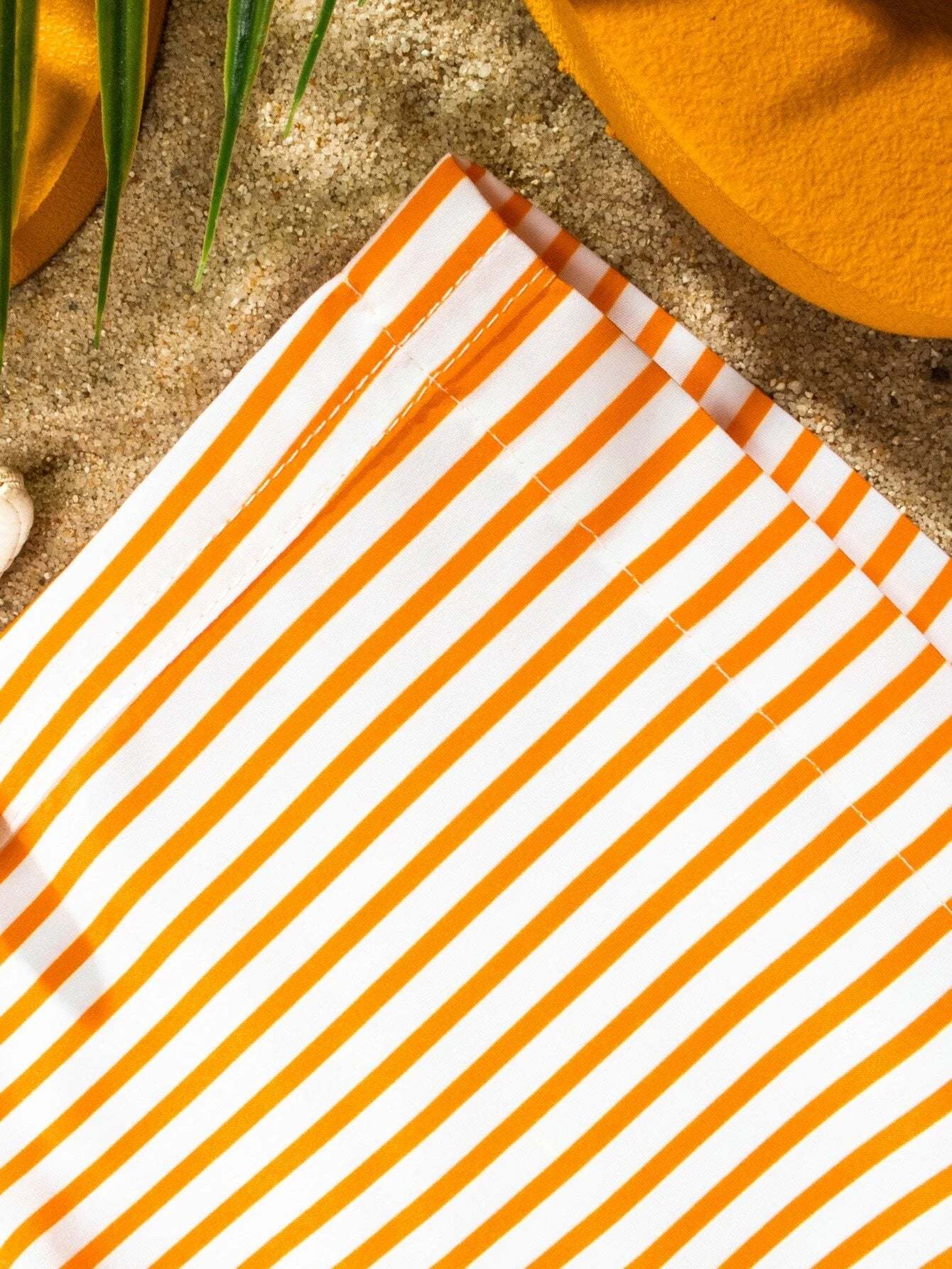 Vertical Striped Print Swim Shorts-Waves And Trunks
