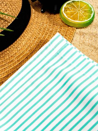 Vertical Striped Print Swim Shorts-Waves And Trunks