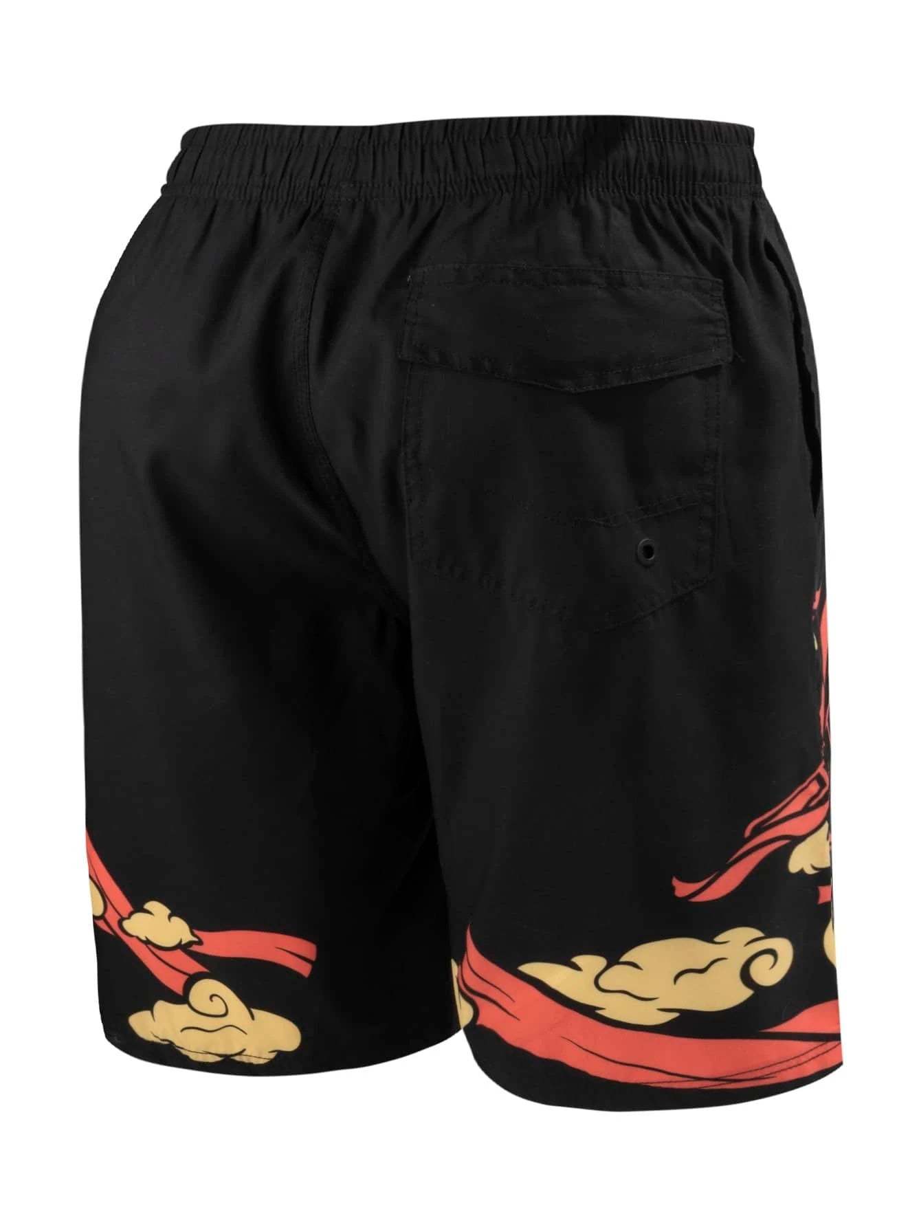 Drawstring Panda Print Swim Shorts-Waves And Trunks