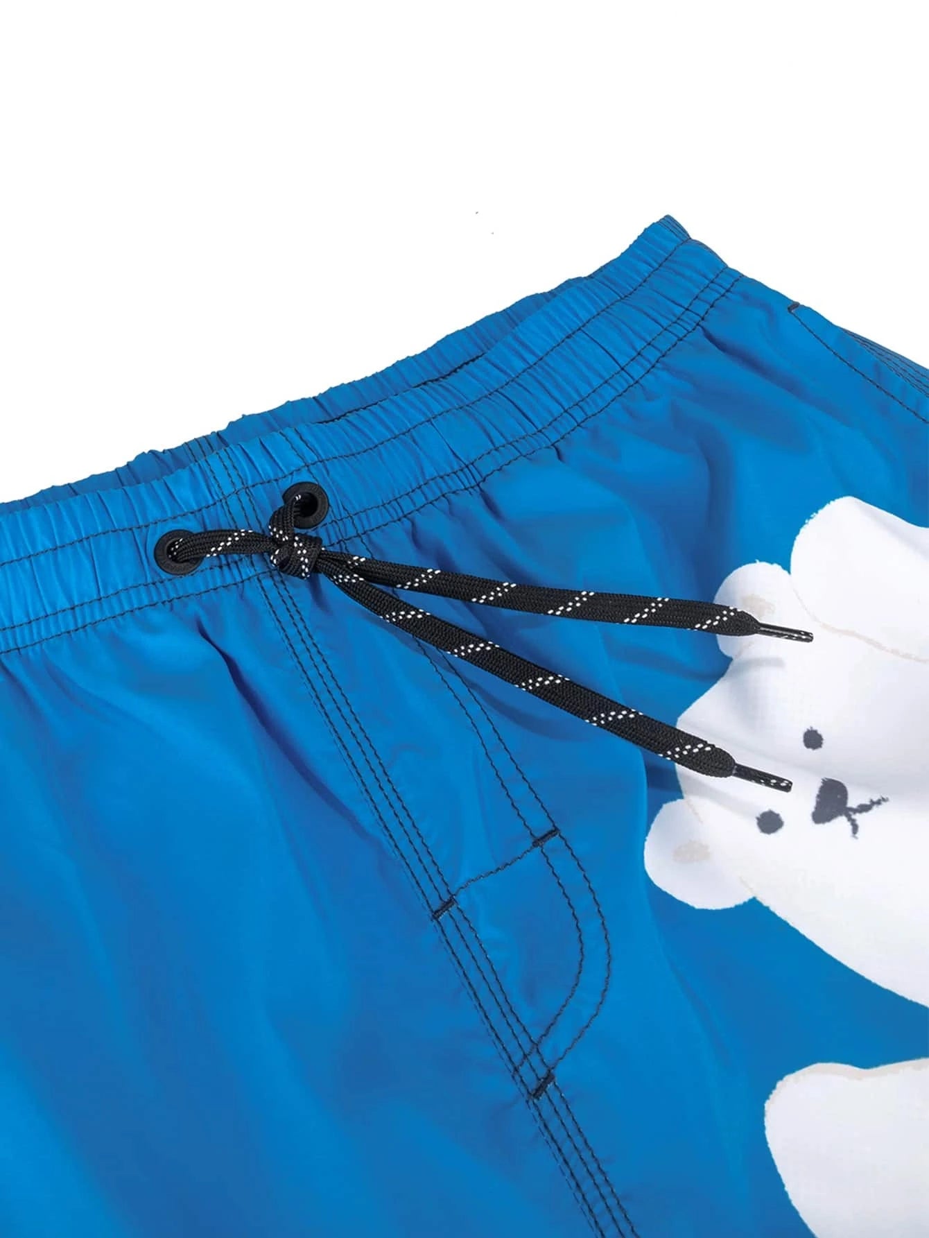 Non Stretch Bear Print Swim Shorts-Waves And Trunks