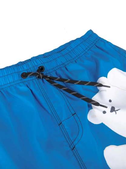 Non Stretch Bear Print Swim Shorts-Waves And Trunks