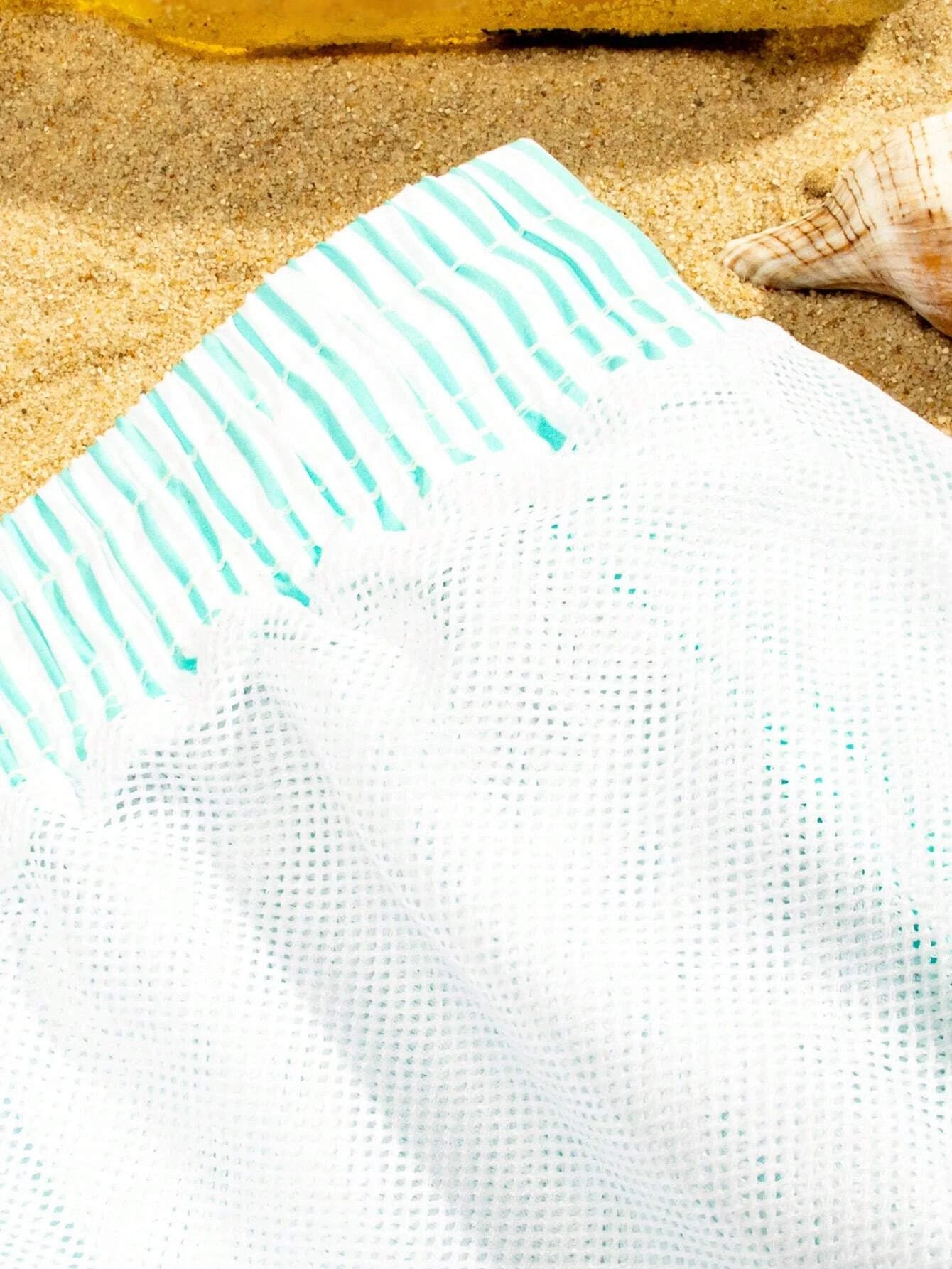 Striped Drawstring Waist Swim Trunks-Waves And Trunks