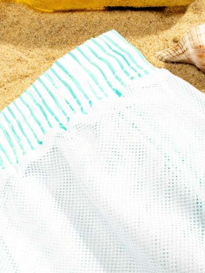 Vertical Striped Print Swim Shorts-Waves And Trunks
