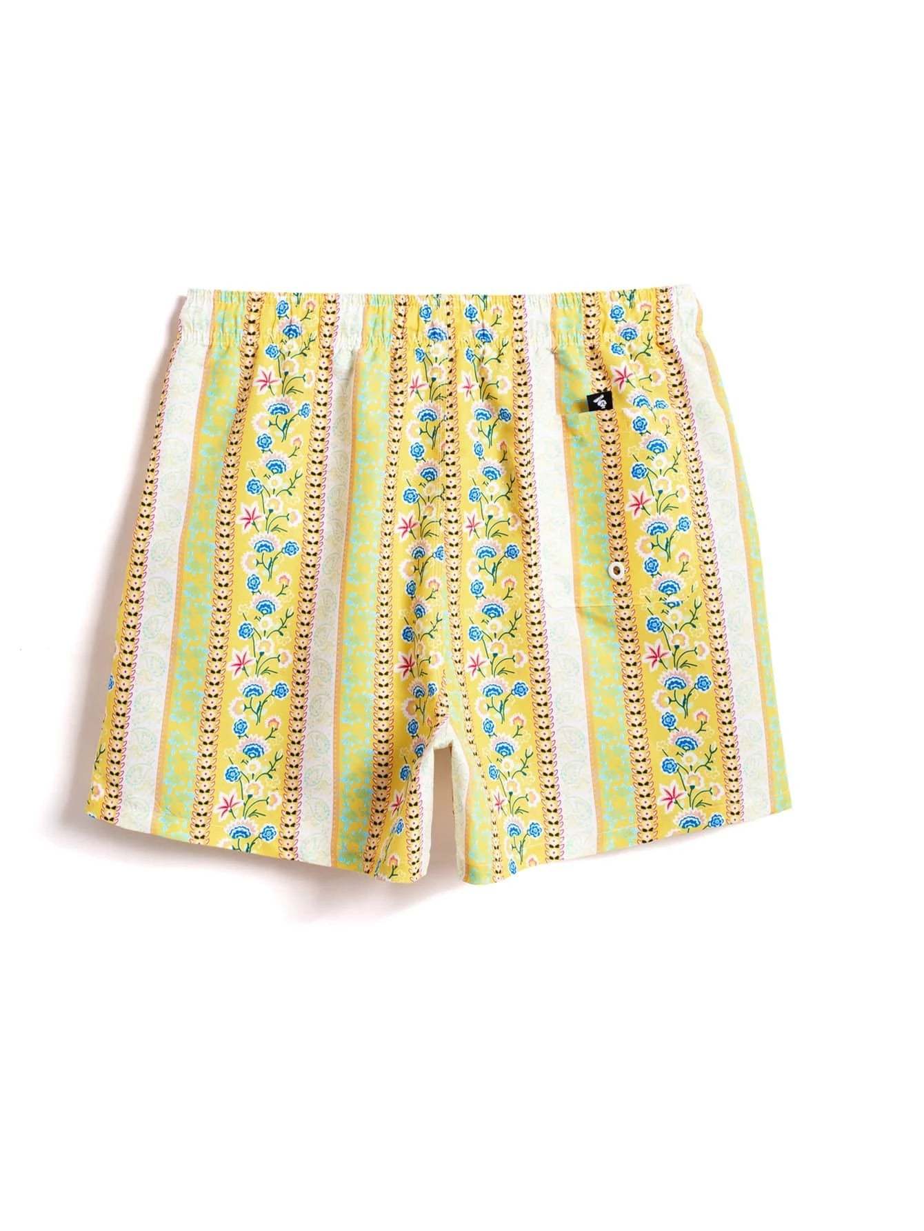 Floral Striped Printed Swim Shorts-Waves And Trunks