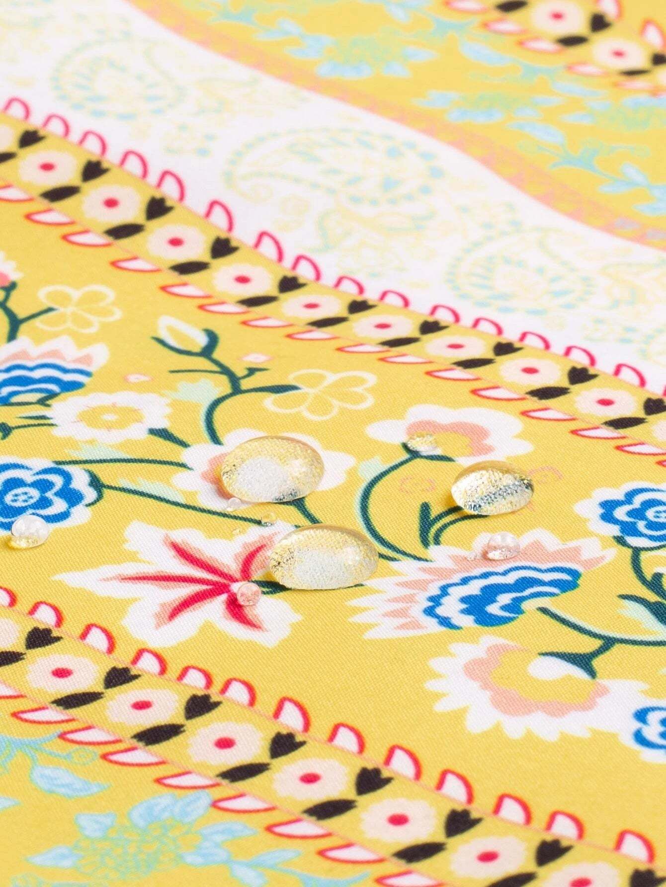 Floral Striped Print Swim Trunks-Waves And Trunks