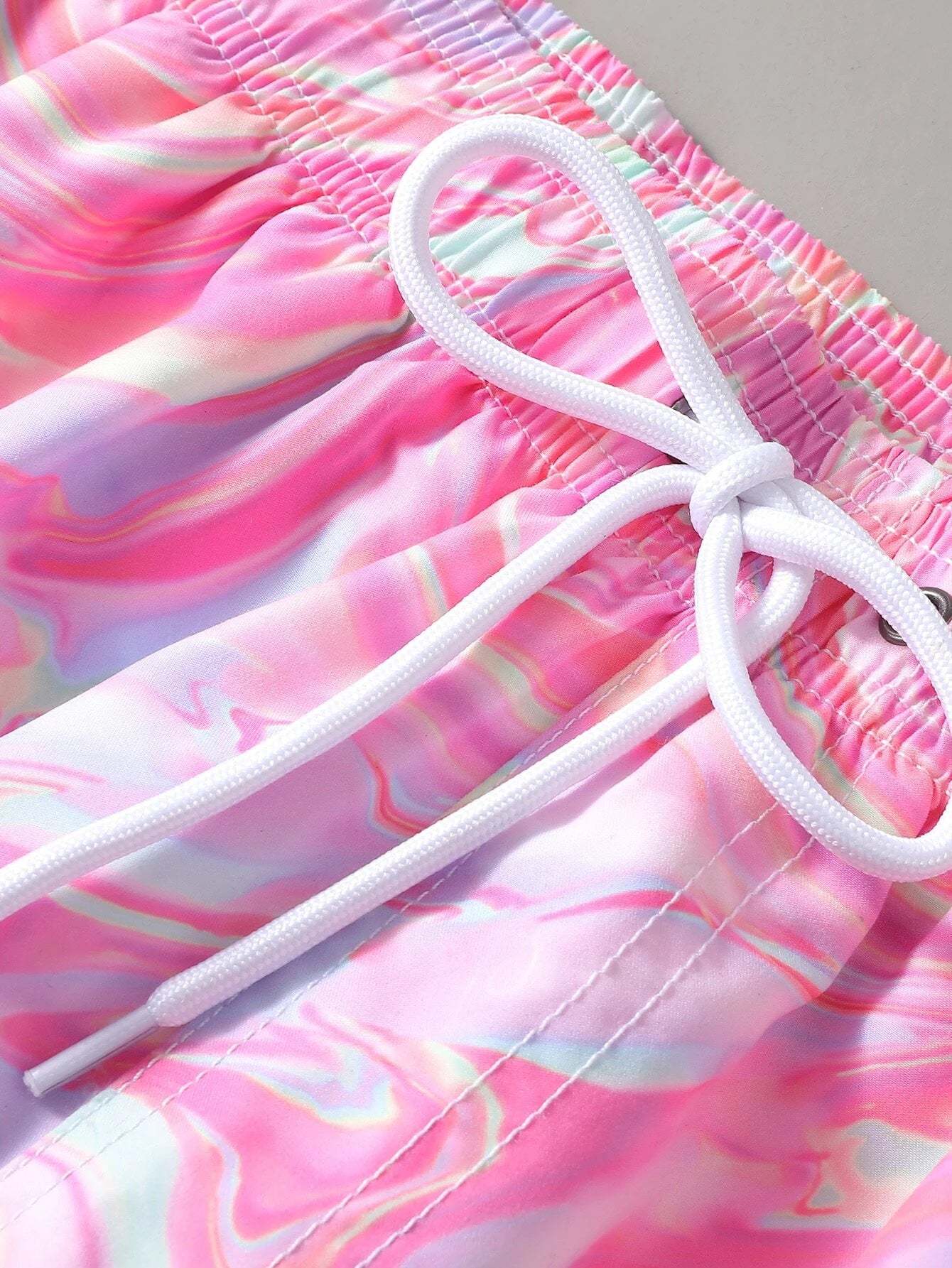 Casual Printed Swim Trunks-Waves And Trunks