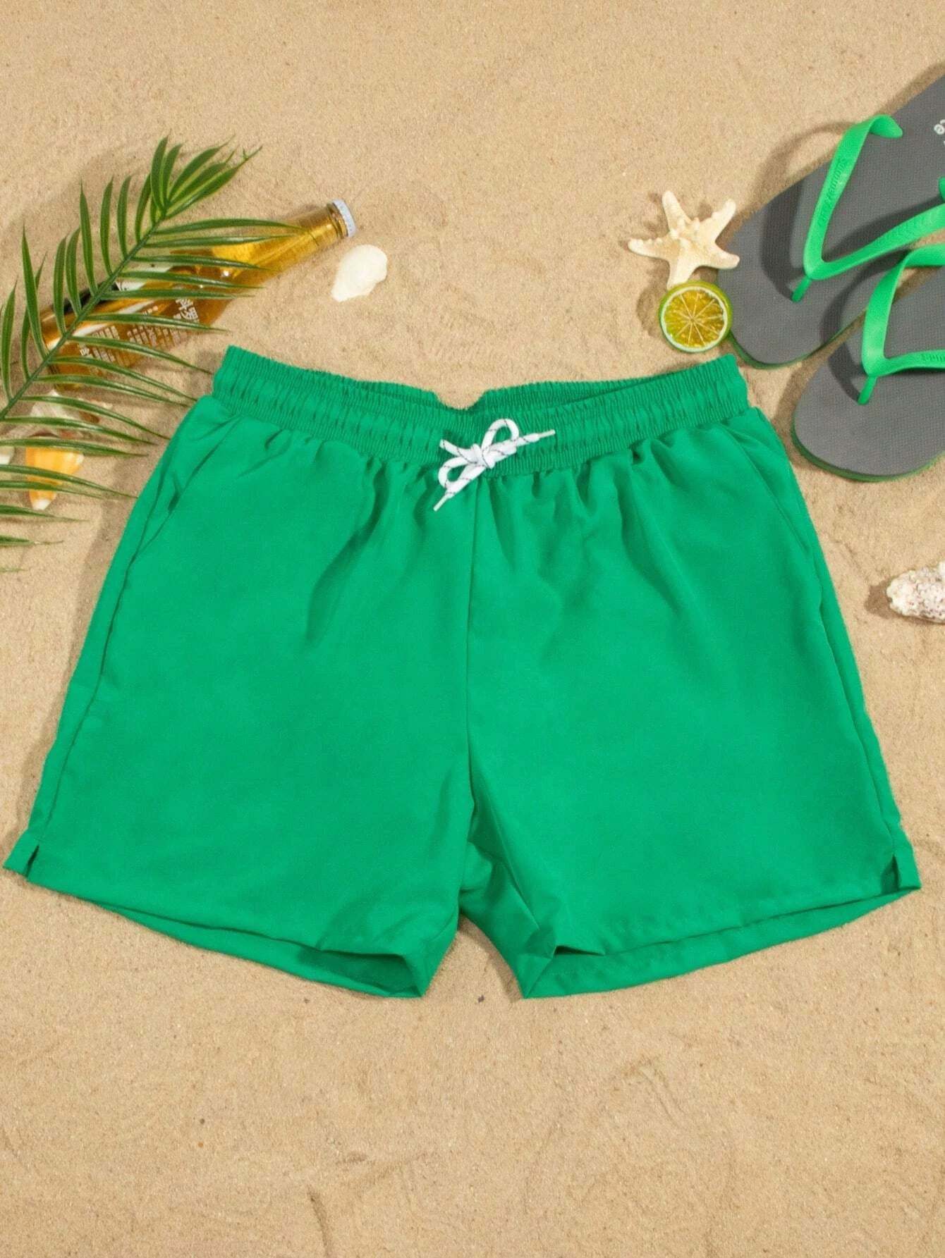 Plain Waist Swim Trunks-Waves And Trunks