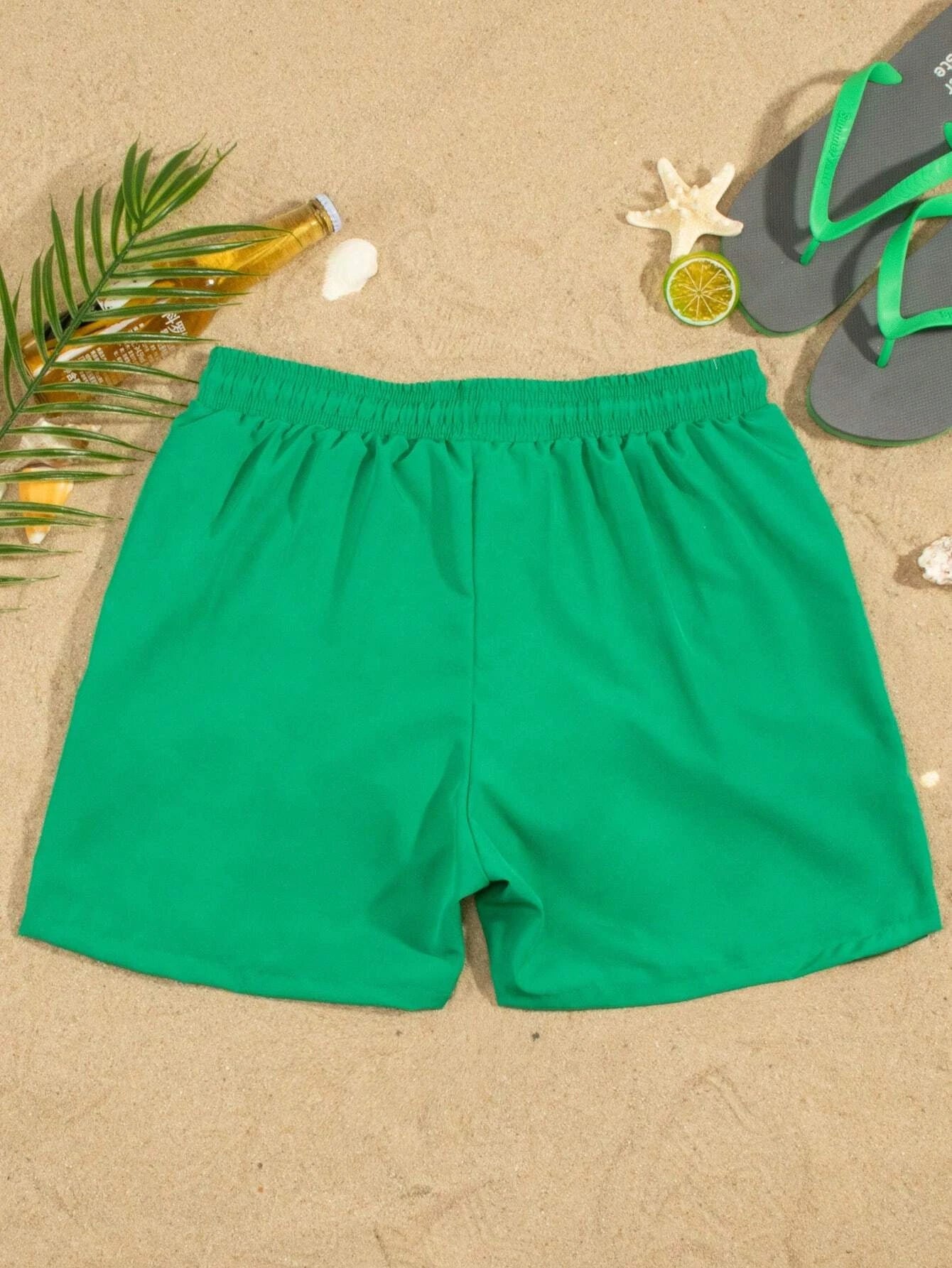 Plain Waist Swim Trunks-Waves And Trunks