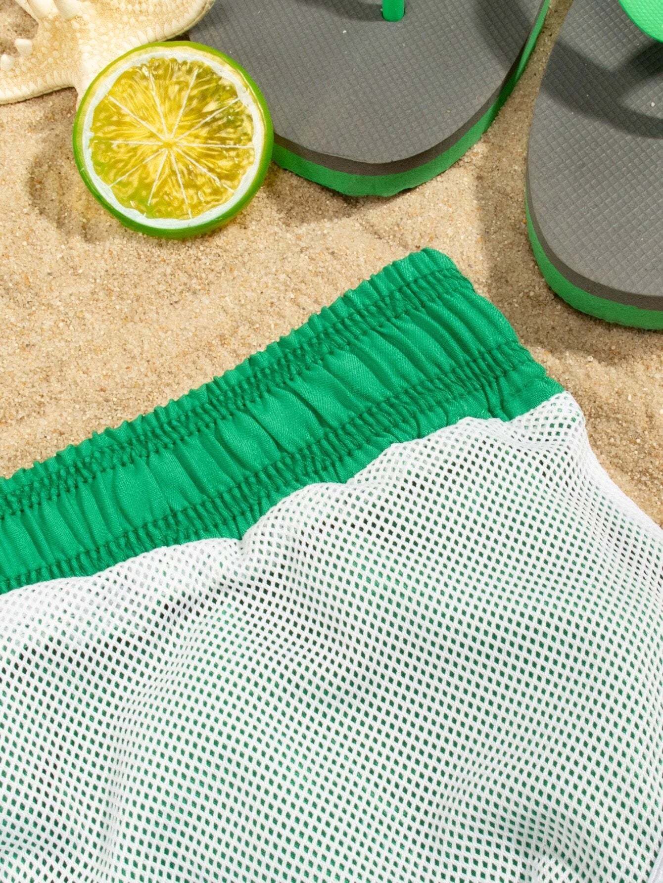 Plain Waist Swim Trunks-Waves And Trunks