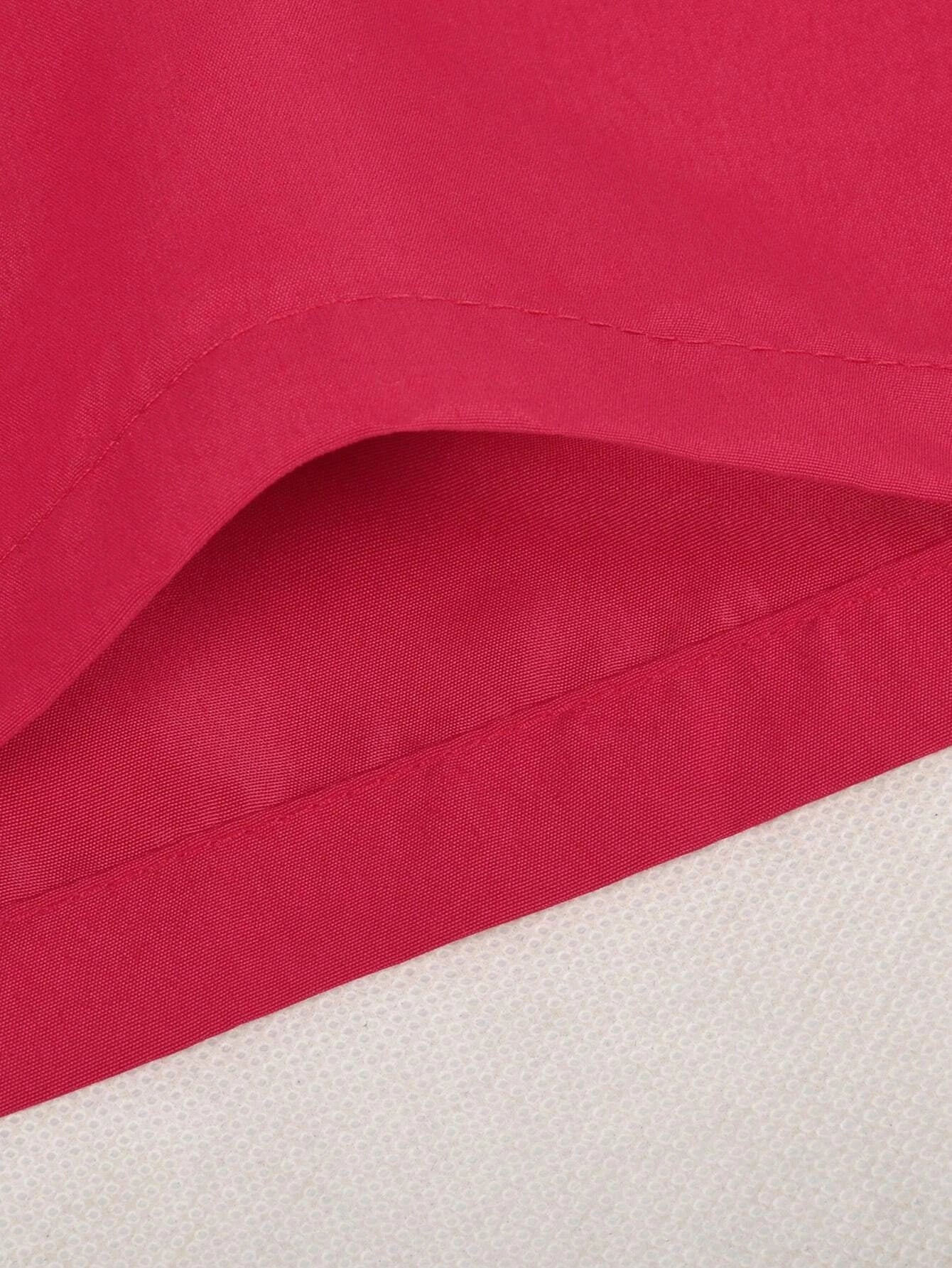 Plain Non Stretch Waist Swim Trunks With Pocket-Waves And Trunks