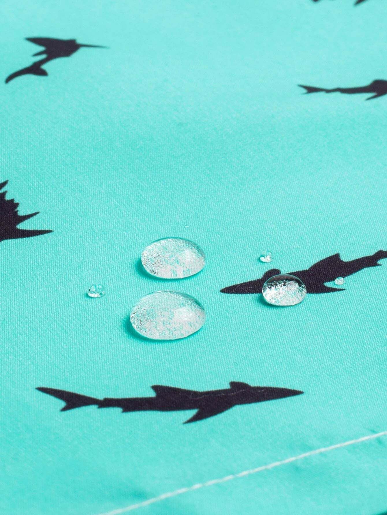 Animal Patched Print Drawstring Swim Trunks-Waves And Trunks