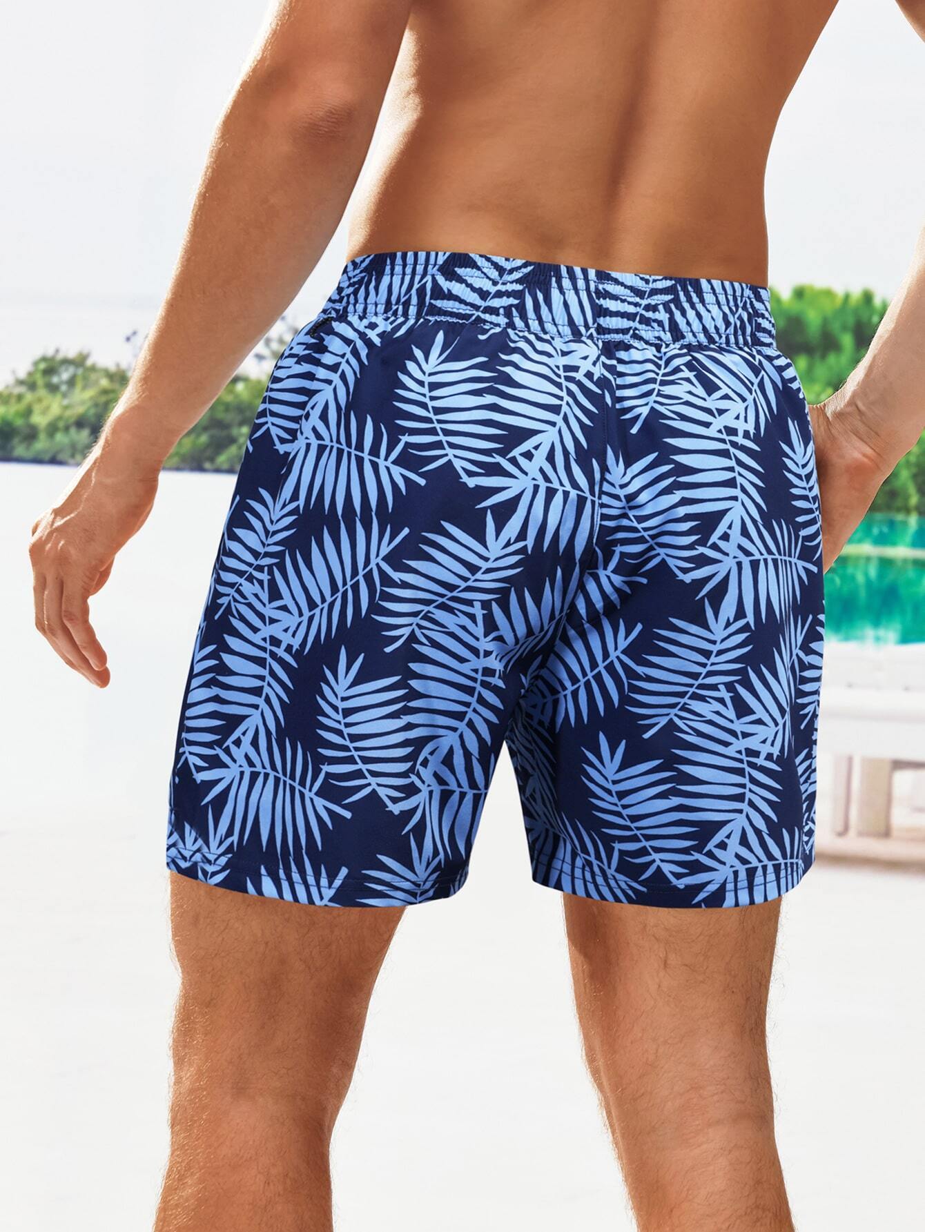 Tropical Print 2 In 1 Swim Trunks-Waves And Trunks